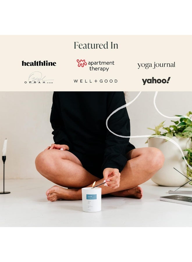 Mindful Modern & Natural Meditate Candle | White Sage and Lavender Hand-Poured Soy Wax Stress Relief | Aromatherapy Candle | Elegant Scented Home Fragrance | Clean, Even, Longer Burn | 8 oz Glass Jar - Image 4